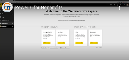 Power BI for nonprofits publishing