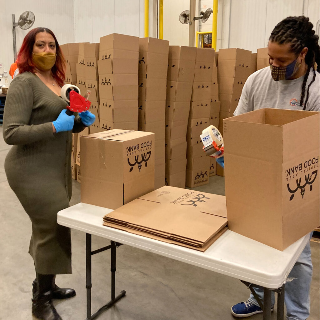 Tisha and William make boxes