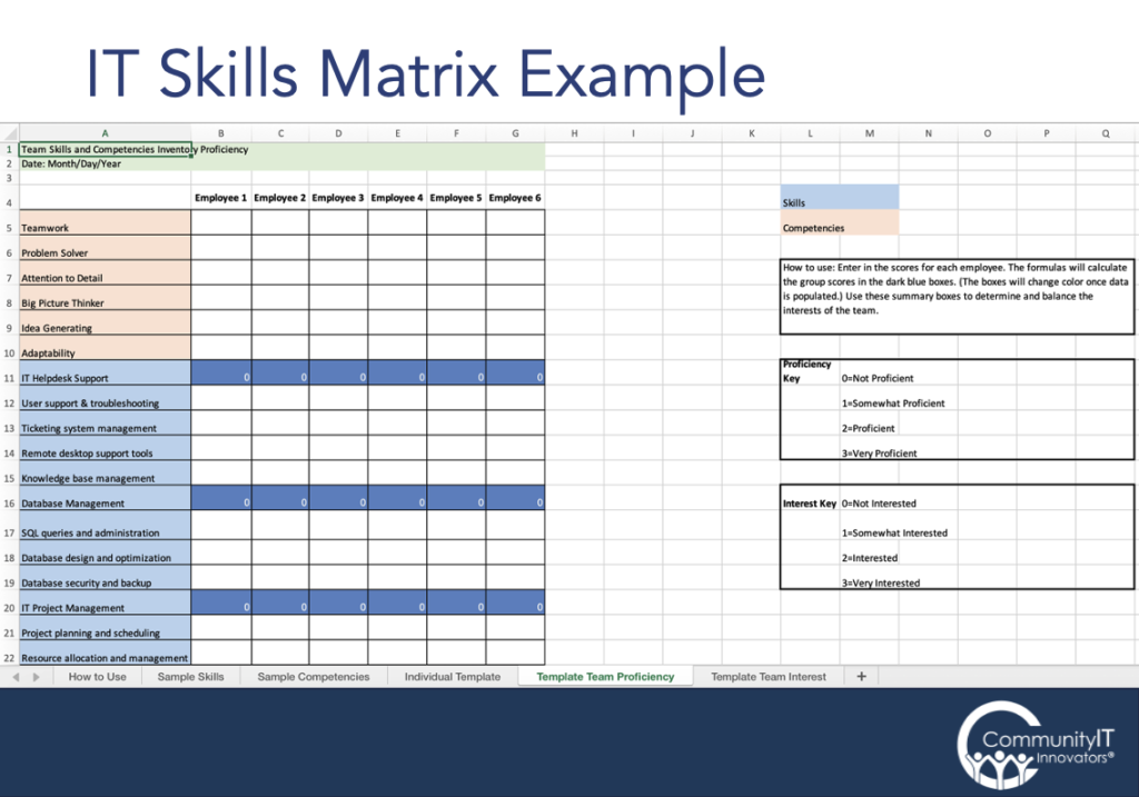 IT Skills Matrix Example