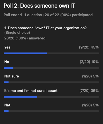 Does someone "own" IT at your organization?